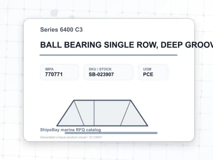 BALL BEARING SINGLE ROW, DEEP GROOVE NO.6403 C3 - Series 6400 C3 - IMPA 770771 - UOM PCE