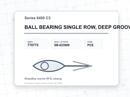 BALL BEARING SINGLE ROW, DEEP GROOVE NO.6404 C3 - Series 6400 C3 - IMPA 770772 - UOM PCE