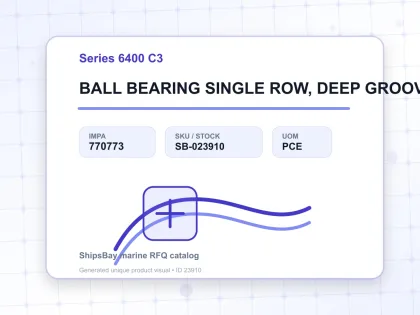 BALL BEARING SINGLE ROW, DEEP GROOVE NO.6405 C3 - Series 6400 C3 - IMPA 770773 - UOM PCE