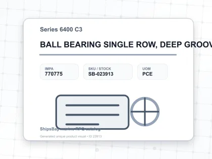 BALL BEARING SINGLE ROW, DEEP GROOVE NO.6407 C3 - Series 6400 C3 - IMPA 770775 - UOM PCE