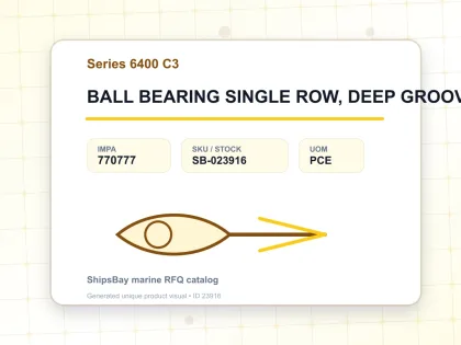 BALL BEARING SINGLE ROW, DEEP GROOVE NO.6409 C3 - Series 6400 C3 - IMPA 770777 - UOM PCE