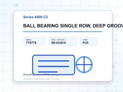 BALL BEARING SINGLE ROW, DEEP GROOVE NO.6410 C3 - Series 6400 C3 - IMPA 770778 - UOM PCE