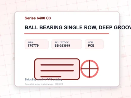 BALL BEARING SINGLE ROW, DEEP GROOVE NO.6411 C3 - Series 6400 C3 - IMPA 770779 - UOM PCE