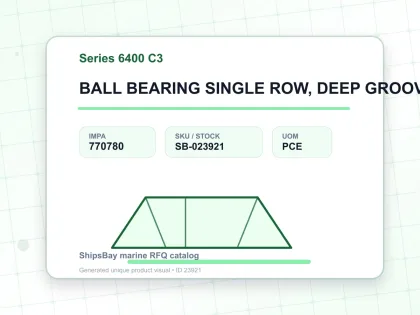 BALL BEARING SINGLE ROW, DEEP GROOVE NO.6412 C3 - Series 6400 C3 - IMPA 770780 - UOM PCE