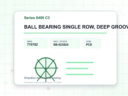 BALL BEARING SINGLE ROW, DEEP GROOVE NO.6414 C3 - Series 6400 C3 - IMPA 770782 - UOM PCE