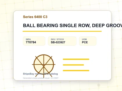 BALL BEARING SINGLE ROW, DEEP GROOVE NO.6416 C3 - Series 6400 C3 - IMPA 770784 - UOM PCE
