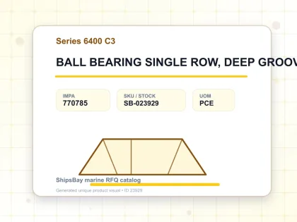 BALL BEARING SINGLE ROW, DEEP GROOVE NO.6417 C3 - Series 6400 C3 - IMPA 770785 - UOM PCE