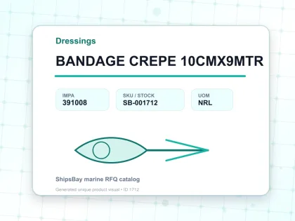 BANDAGE CREPE 10CMX9MTR - Dressings - IMPA 391008 - UOM NRL
