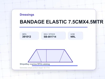 BANDAGE ELASTIC 7.5CMX4.5MTR - Dressings - IMPA 391012 - UOM NRL