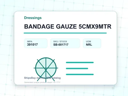 BANDAGE GAUZE 5CMX9MTR - Dressings - IMPA 391017 - UOM NRL