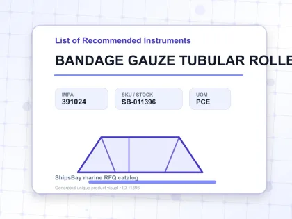 BANDAGE GAUZE TUBULAR ROLLED, 2CMX5M - List of Recommended Instruments - IMPA 391024 - UOM PCE