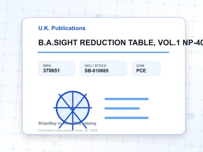 B.A.SIGHT REDUCTION TABLE, VOL.1 NP-401(1) 0-15DEG - U.K. Publications - IMPA 370651 - UOM PCE