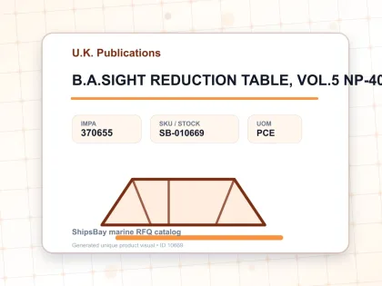 B.A.SIGHT REDUCTION TABLE, VOL.5 NP-401(5) 60-75DEG - U.K. Publications - IMPA 370655 - UOM PCE