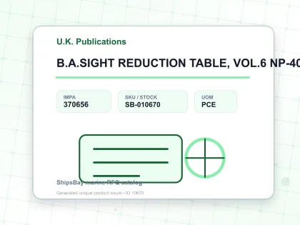 B.A.SIGHT REDUCTION TABLE, VOL.6 NP-401(6) 75-90DEG - U.K. Publications - IMPA 370656 - UOM PCE