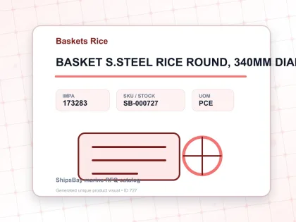 BASKET S.STEEL RICE ROUND, 340MM DIAM - Baskets Rice - IMPA 173283 - UOM PCE