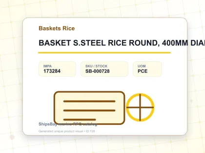 BASKET S.STEEL RICE ROUND, 400MM DIAM - Baskets Rice - IMPA 173284 - UOM PCE