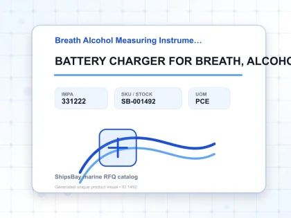 BATTERY CHARGER FOR BREATH, ALCOHOL MEASURING INSTRUMENT - Breath Alcohol Measuring Instruments - IMPA 331222 - UOM PCE