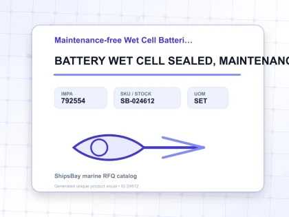 BATTERY WET CELL SEALED, MAINTENANCE-FREE 12V 52AMP - Maintenance-free Wet Cell Batteries - IMPA 792554 - UOM SET
