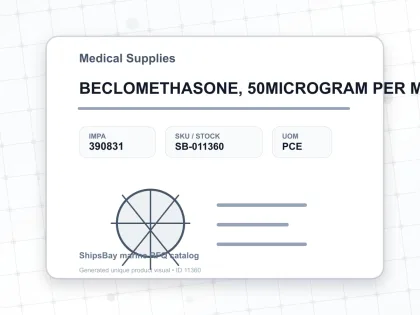 BECLOMETHASONE, 50MICROGRAM PER METERED DOSE. - Medical Supplies - IMPA 390831 - UOM PCE