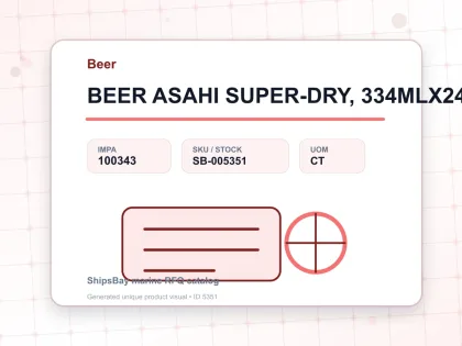 BEER ASAHI SUPER-DRY, 334MLX24BTL - Beer - IMPA 100343 - UOM CT