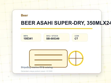 BEER ASAHI SUPER-DRY, 350MLX24TIN - Beer - IMPA 100341 - UOM CT