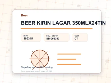 BEER KIRIN LAGAR 350MLX24TIN - Beer - IMPA 100345 - UOM CT