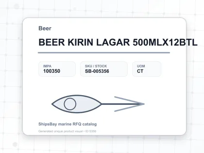BEER KIRIN LAGAR 500MLX12BTL - Beer - IMPA 100350 - UOM CT