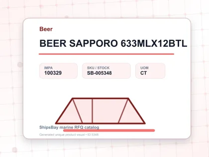 BEER SAPPORO 633MLX12BTL - Beer - IMPA 100329 - UOM CT