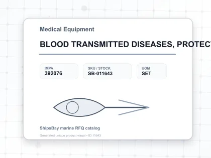 BLOOD TRANSMITTED DISEASES, PROTECTION KIT FOR U.K. SHIPS - Medical Equipment - IMPA 392076 - UOM SET
