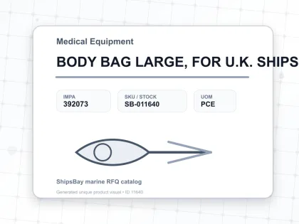 BODY BAG LARGE, FOR U.K. SHIPS - Medical Equipment - IMPA 392073 - UOM PCE
