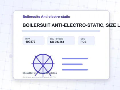 BOILERSUIT ANTI-ELECTRO-STATIC, SIZE LL - Boilersuits Anti-electro-static - IMPA 190577 - UOM PCE