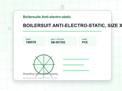 BOILERSUIT ANTI-ELECTRO-STATIC, SIZE XXL (3L) - Boilersuits Anti-electro-static - IMPA 190578 - UOM PCE