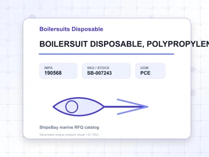 BOILERSUIT DISPOSABLE, POLYPROPYLENE SIZE L - Boilersuits Disposable - IMPA 190568 - UOM PCE