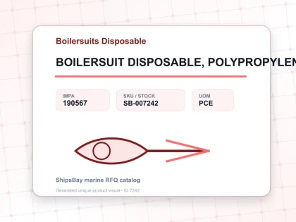 BOILERSUIT DISPOSABLE, POLYPROPYLENE SIZE M - Boilersuits Disposable - IMPA 190567 - UOM PCE