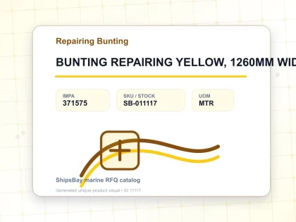 BUNTING REPAIRING YELLOW, 1260MM WIDTH - Repairing Bunting - IMPA 371575 - UOM MTR