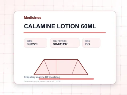 CALAMINE LOTION 60ML - Medicines - IMPA 390220 - UOM BO