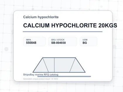 CALCIUM HYPOCHLORITE 20KGS - Calcium hypochlorite - IMPA 550848 - UOM BG