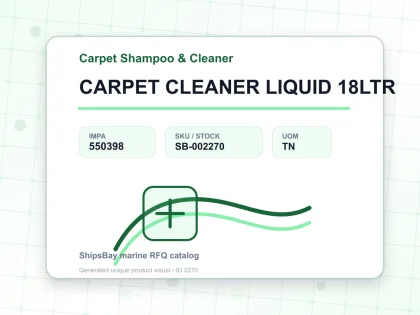 CARPET CLEANER LIQUID 18LTR - Carpet Shampoo & Cleaner - IMPA 550398 - UOM TN
