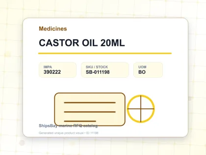 CASTOR OIL 20ML - Medicines - IMPA 390222 - UOM BO