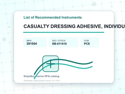 CASUALTY DRESSING ADHESIVE, INDIVIDUALLY WRAPPED 9X6CM - List of Recommended Instruments - IMPA 391054 - UOM PCE