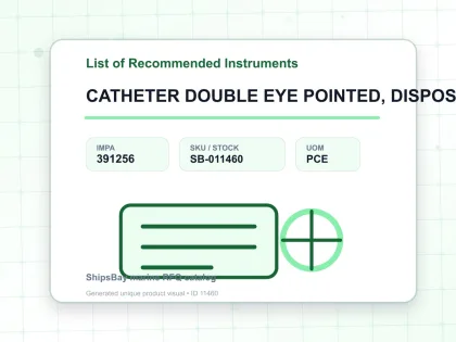 CATHETER DOUBLE EYE POINTED, DISPOSABLE 12 FRENCH(4MM) - List of Recommended Instruments - IMPA 391256 - UOM PCE