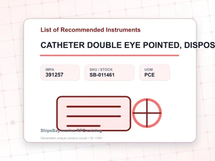 CATHETER DOUBLE EYE POINTED, DISPOSABLE 14 FRENCH(5MM) - List of Recommended Instruments - IMPA 391257 - UOM PCE