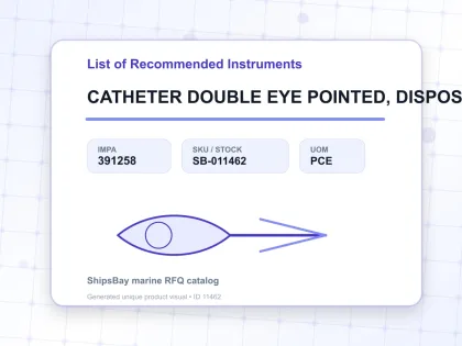 CATHETER DOUBLE EYE POINTED, DISPOSABLE 16 FRENCH(5.5MM) - List of Recommended Instruments - IMPA 391258 - UOM PCE