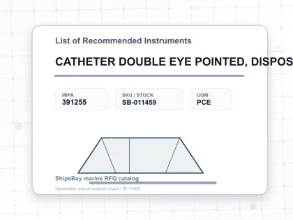 CATHETER DOUBLE EYE POINTED, DISPOSABLE 8 FRENCH(3MM) - List of Recommended Instruments - IMPA 391255 - UOM PCE