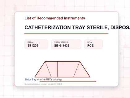 CATHETERIZATION TRAY STERILE, DISPOSABLE REGULAR TYPE - List of Recommended Instruments - IMPA 391209 - UOM PCE