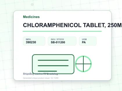 CHLORAMPHENICOL TABLET, 250MG 100TAB - Medicines - IMPA 390230 - UOM PA
