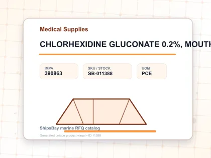 CHLORHEXIDINE GLUCONATE 0.2%, MOUTHWASH 30ML - Medical Supplies - IMPA 390863 - UOM PCE