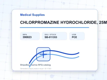CHLORPROMAZINE HYDROCHLORIDE, 25MG INJECTION FOR U.K. SHIPS - Medical Supplies - IMPA 390823 - UOM PCE