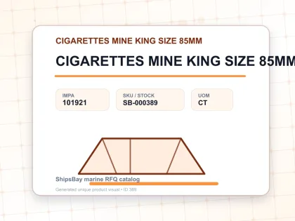 CIGARETTES MINE KING SIZE 85MM, 200S - CIGARETTES MINE KING SIZE 85MM - IMPA 101921 - UOM CT