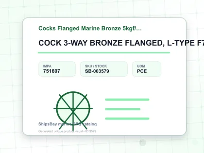 COCK 3-WAY BRONZE FLANGED, L-TYPE F7381 5KG-32MM - Cocks Flanged Marine Bronze 5kgf/cm2 F-7381 - IMPA 751607 - UOM PCE